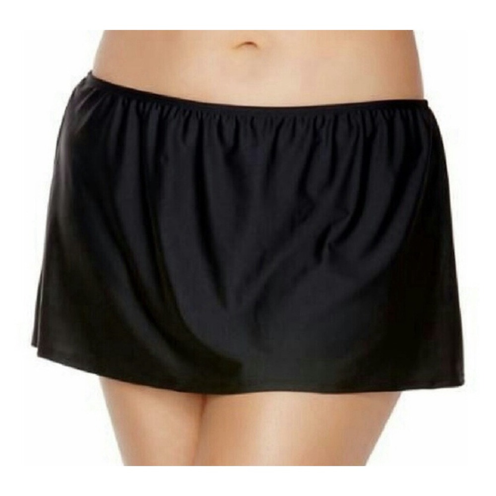 Women's Catalina Swim Skirt Side Slits Black Size Lg (12-14)